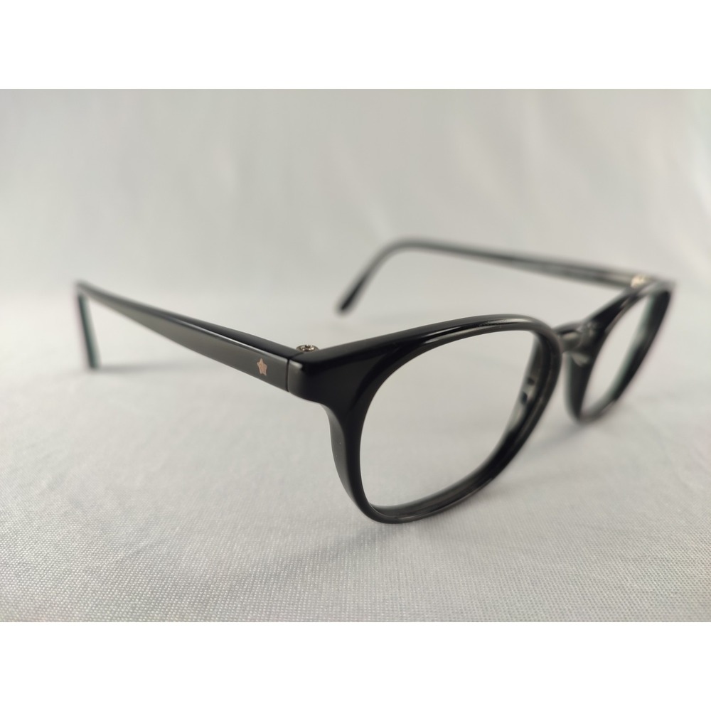 Masunaga GMS-00 Eyeglasses Frames Black Acetate Oval Japan Mens 48-20-145